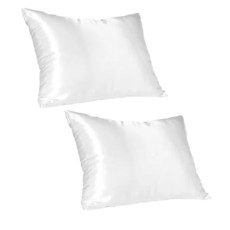 White Satin Pillow Slip - Standard (Pack of 2)