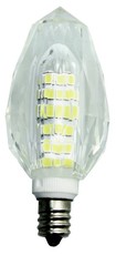 5 Watt Epistar LED Candle Bulb with Crystal Cover in Warm White