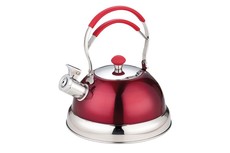 Stainless Steel Red Whistling Kettle - 2.5L