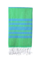 Turkish Bath / Beach Towel - Herringbone (100x180cm) - Green and Blue