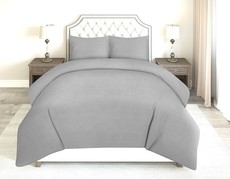 Wrinkle Resistant Luxury Hotel Duvet Cover Set Queen Grey