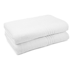 Bulk Pack 2 x Miss Lyn 600gsm Bath Towels White