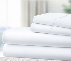 Wrinkle Resistant Double Sheet Set White 4 Piece Bedding