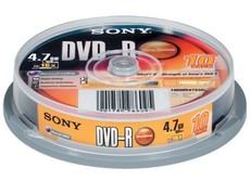 Sony DVD-R Rewritable Media 10 Disc Spindle Pack