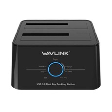Wavlink Dual Bay USB 3.0 External Hard Drive Docking Station - Black
