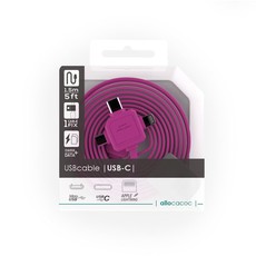 Allocacoc 3-in-1 USB Charge Sync Cable - Pink