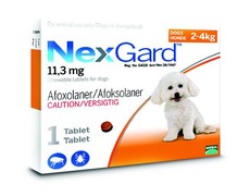 NexGard Chewable Tick & Flea Tablet for Dogs - 2-4kg (1 Tablet)