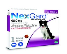 NexGard Chewable Tick & Flea Tablet for Dogs - 10.1-25KG (1 Tablet)