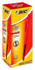 BIC Clic Medium Ballpoint Pens - Red (Box of 20)