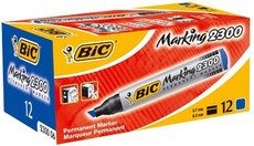 BIC 2300 Permanent Marker Chisel Point - Blue (Box of 12)