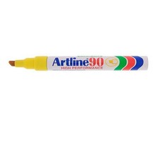 Artline EK90 Permanent Marker Chisel - Yellow (Single)