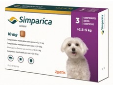 SIMPARICA 10mg Purple 2.6-5.0 kg 3 Chewable Tablets