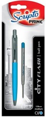Scripto Prime "City Flash" Turquoise Barrel Ballpoint Pen