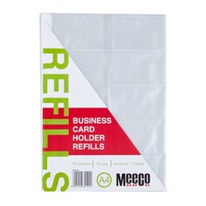 Meeco A4 Business Card Holder Refills - Pack of 10