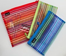 Bantex Zippa Mesh Bag (DL)(Coloured Stripes)(Assorted Colours)
