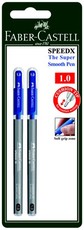 Faber-Castell SpeedX10 1.0mm Ballpoint Pens - Blue (Blister of 2)