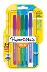 Paper Mate Inkjoy 100 Capped Ballpoint Pens - Assorted Fun (Carded 4+1)