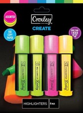 Croxley Create Highlighters - Wallet of 4