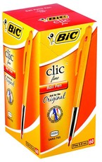 BIC Clic Fine Ball Point Pen - Red (Box of 60)