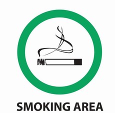 Tower Smoking Area Abs Sign - 150 x 150mm