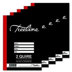 Treeline: 2 Quire A4 192 pg Hard Cover Book - Feint & Margin (Pack of 5)