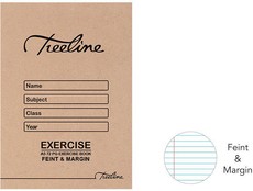 Treeline A5 Exercise Books 72 pg Feint & Margin (Pack of 20)