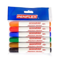 Penflex FC 15 Flipchart Markers Wallet-6 Assorted