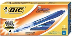 BIC Atlantis Medium Ballpoint Pens - Blue (Box of 12)