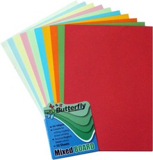 Butterfly: A4 Bright & Pastel Board 50's Sheets - Assorted