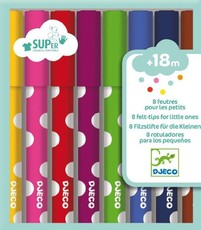 Djeco Stationary - 8 felt tip pens for little ones