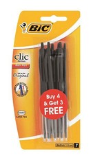 BIC Clic Medium 4+3 Black (Pack of 10)