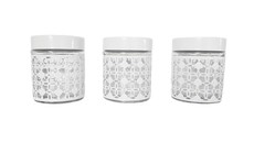 3pcs Glass Canisters with Metal