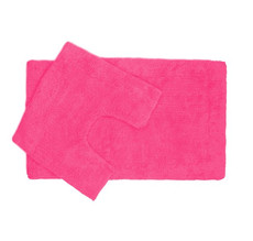 2 Piece Anti-Slip Bathmat Set - Candy Pink