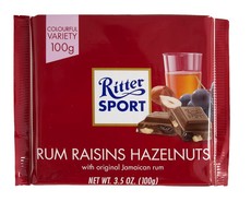 Ritter Sport Rum Raisin Hazelnut 100g (Box of 12)