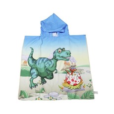 Kiddies Dinosaur Beach Cloak - Blue
