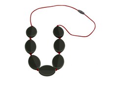 Jellystone Designs Caru Necklace - Smokey Black with Scarlet Red cord
