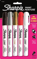 Sharpie Oil Based Medium Point Paint Markers - 5 Assorted