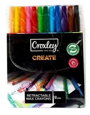 Croxley Create Retractable Wax Crayons (Wallet of 12 Colours)