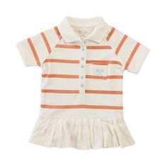 Parental Instinct Girls Striped Emily Dress with Snap Snaps - Tickelled & Egg Shell