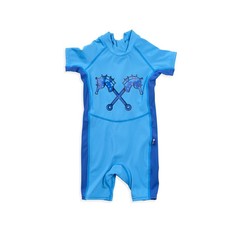 Parental Instinct Boys Quick Dry UPF50+ Short Body Swim Suit - Blue