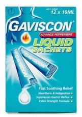 Gaviscon Liquid - Advance Peppermint Sachets - 12 x 10ml