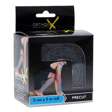 Orthofit X Kinesiology Sports Pre-Cut Roll Tape - Black