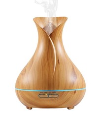 GreenLeaf Ultrasonic Essential Oil Diffuser & Humidifier - Light Grain Wood (400ml)