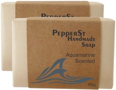 PepperSt Handmade Glycerine Soap - Aquamarine (2 X 100g)