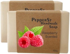 PepperSt Handmade Glycerine Soap - Raspberry (2 X 100g)