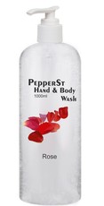 PepperSt Hand & Body Wash - Rose 1l