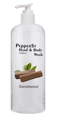 PepperSt Hand & Body Wash - Sandalwood (3 x 1l)