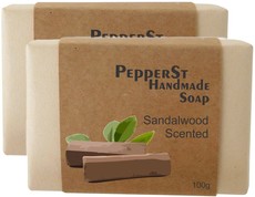 PepperSt Handmade Glycerine Soap - Sandalwood (2 X 100g)