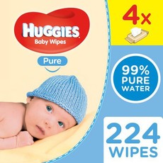 Huggies - Pure Quad - 224's Wipes 4 x 56