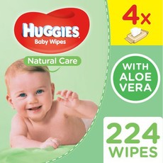 Huggies - Natural Care Quad - 224's 4 x 56
